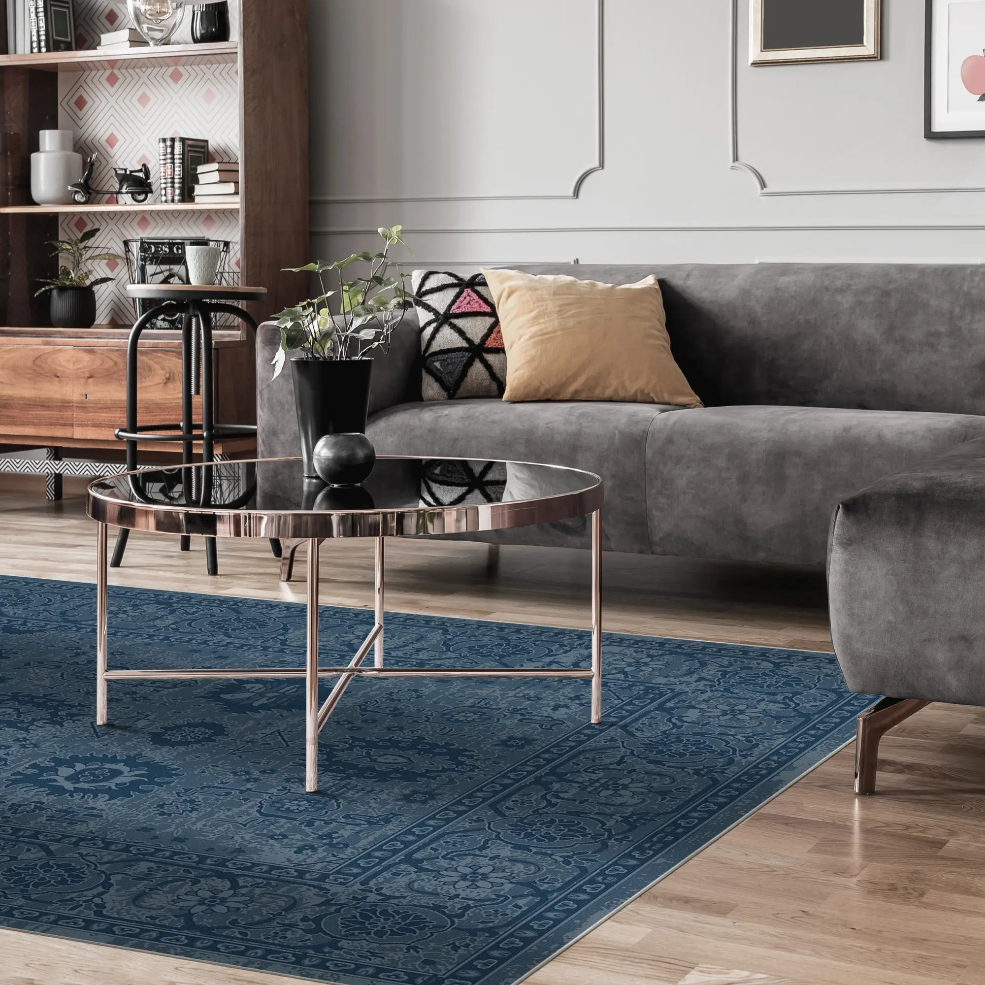 Tappeto Legacy Floreale Invecchiato Blu Navy