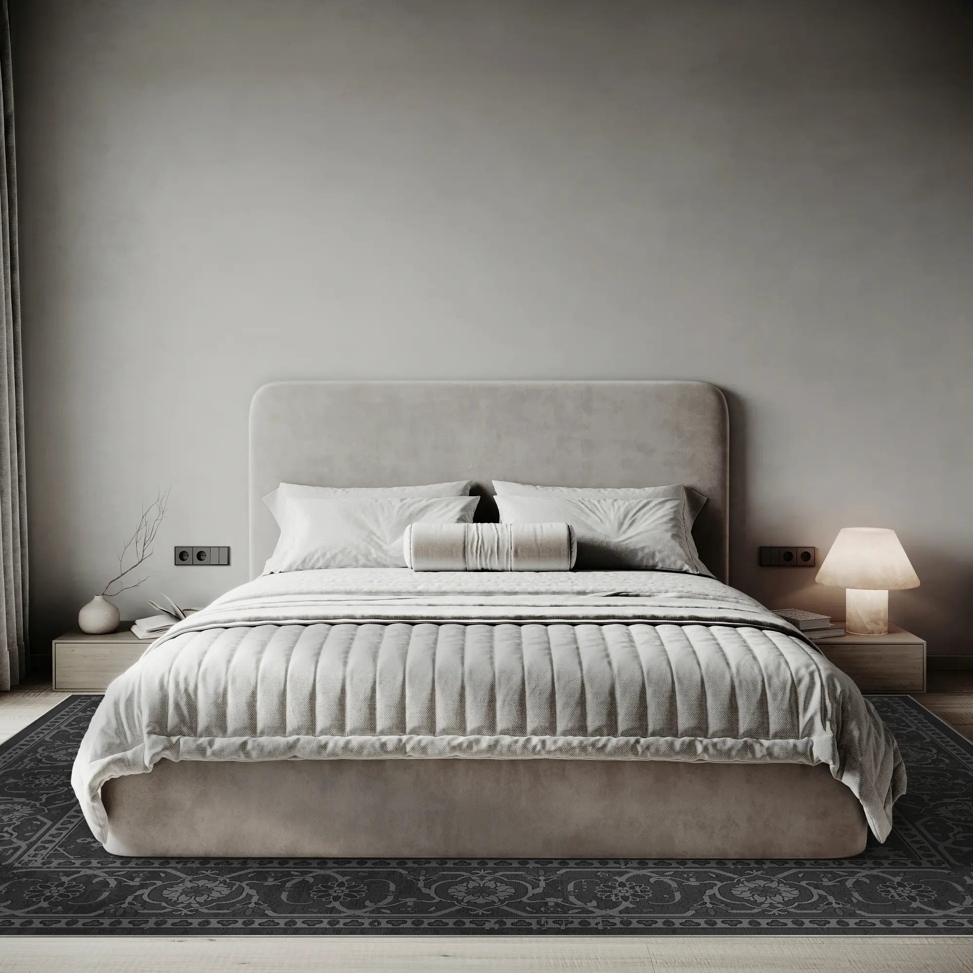 Tappeto Legacy Floreale Erosione Grigio Carbone
