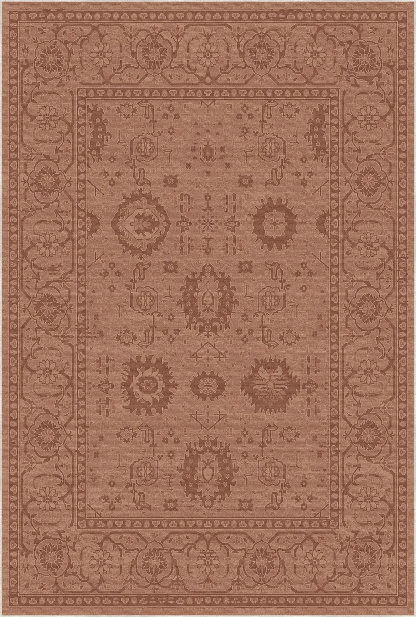 Legacy Eroded Floral Rust Rug