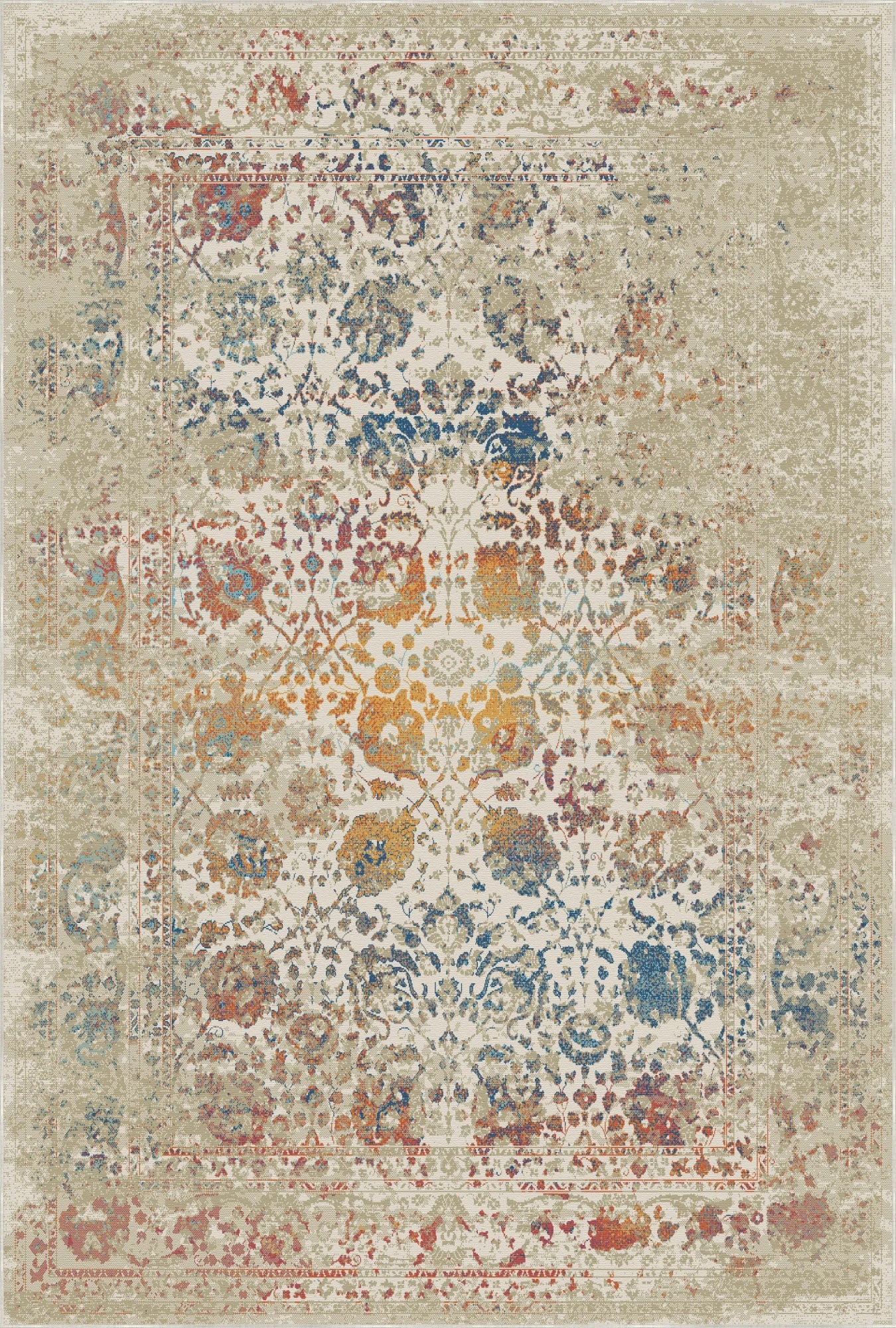 Sapphire Beige Botanical Bloom Rug