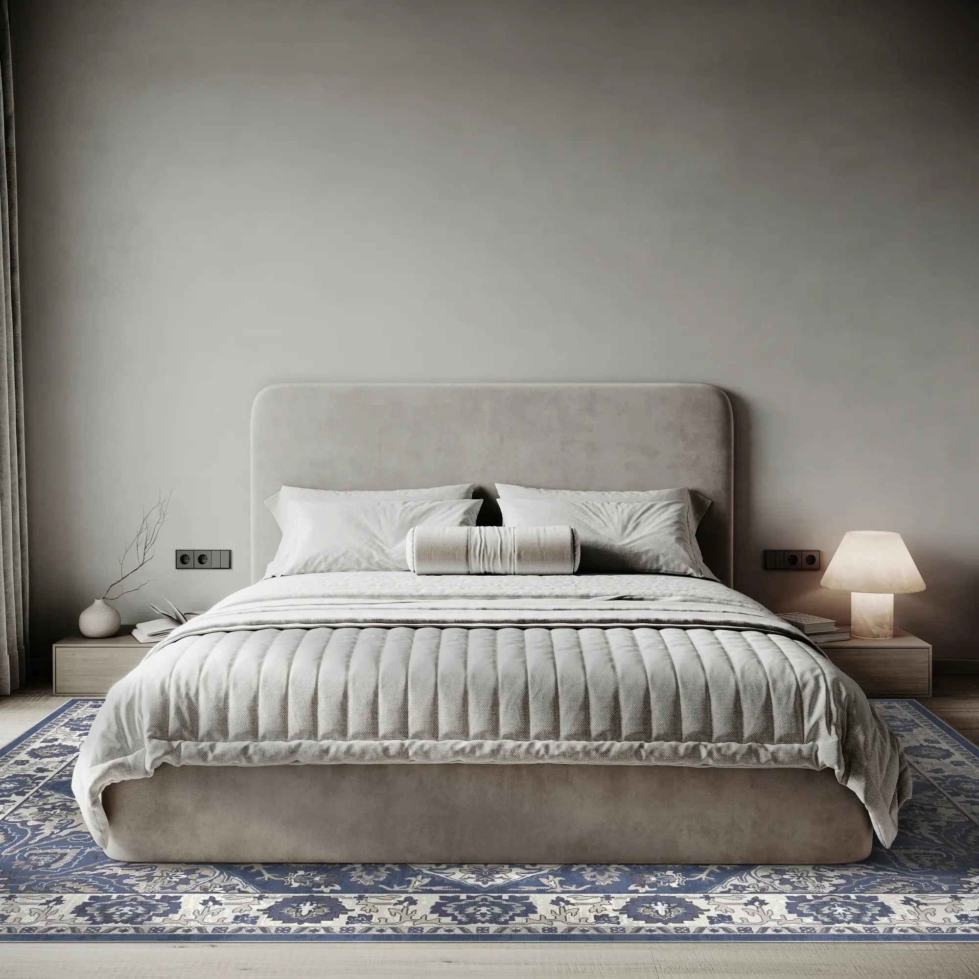 Tappeto Zenith Grande Medaglione Blu Navy