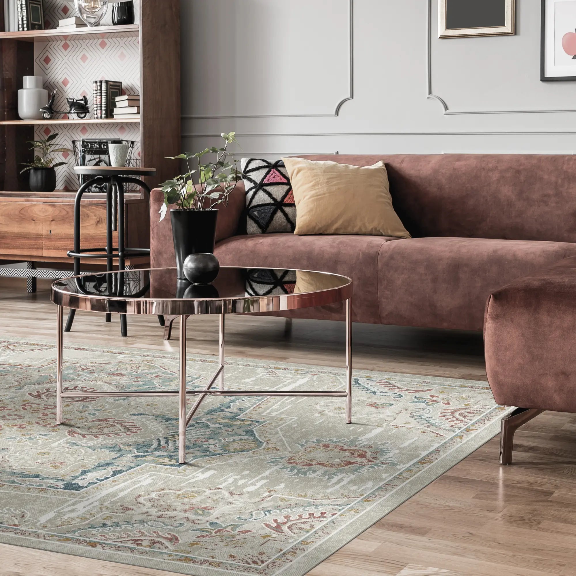Tappeto Imperial Medaglione Invecchiato Sabbia
