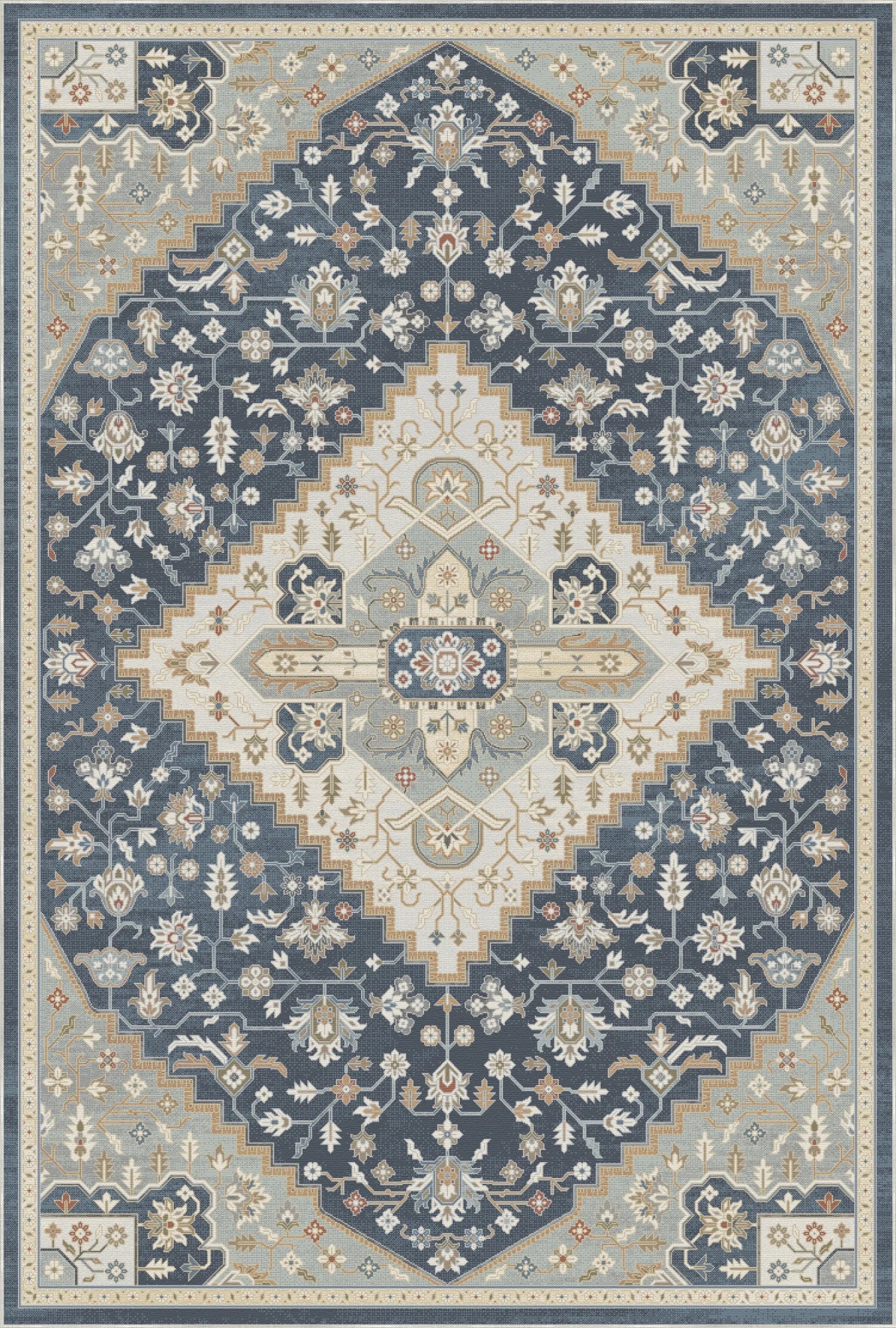 Pearl Blue Medallion Rug