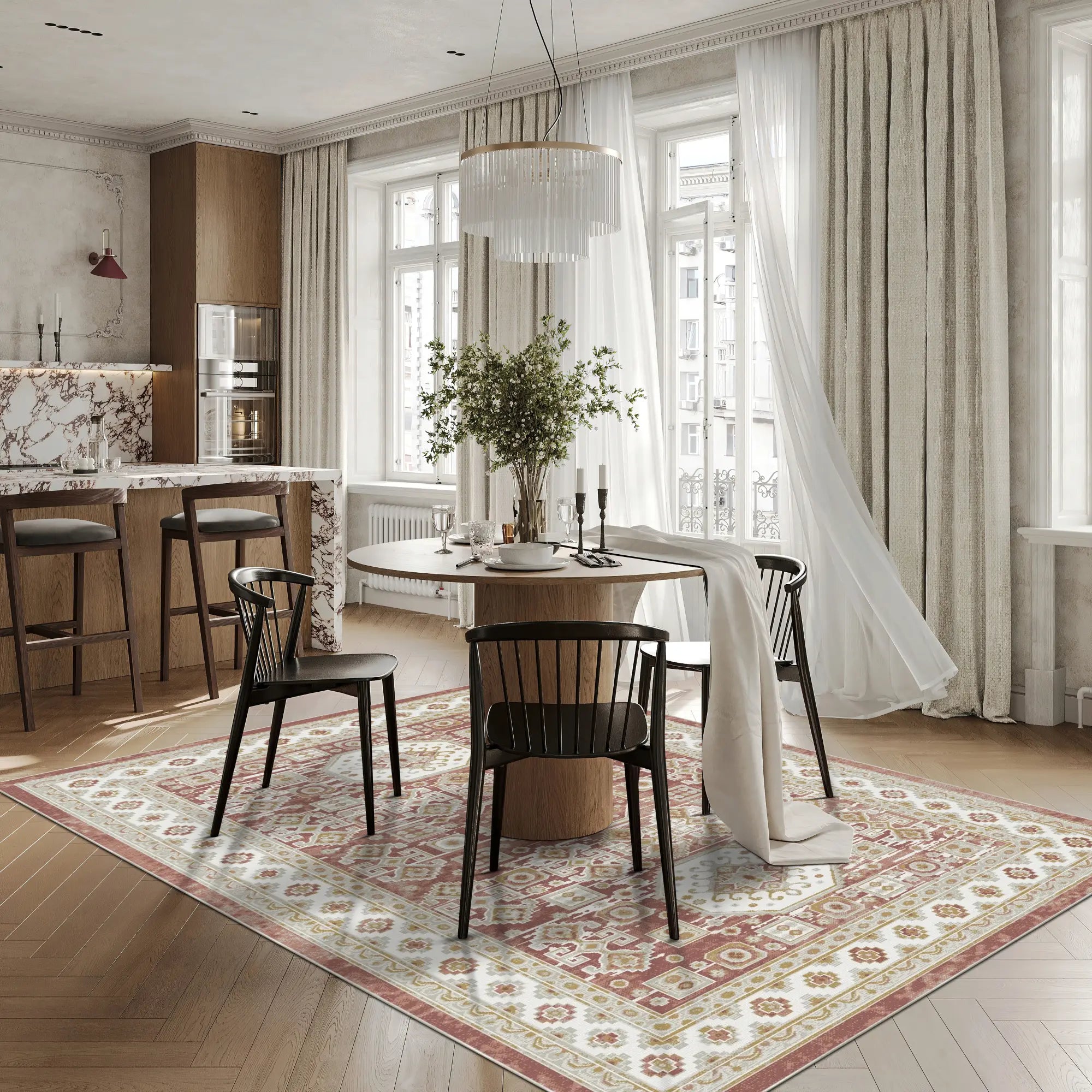 Tappeto Odyssey Medaglione Tribale Terracotta