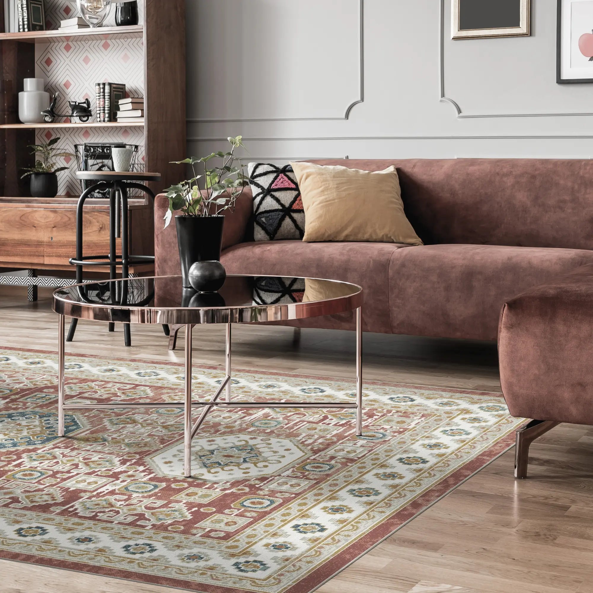 Tappeto Odyssey Tribale Blu Terracotta