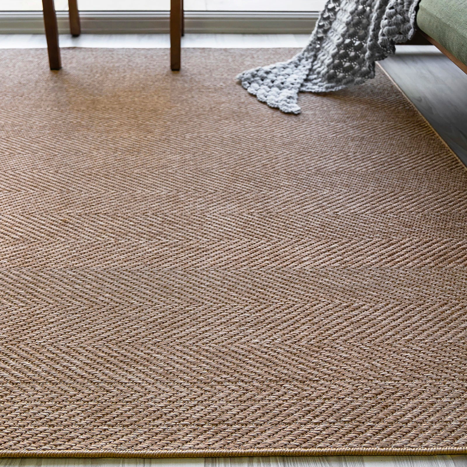 Desert Herringbone Natural Jute Rug
