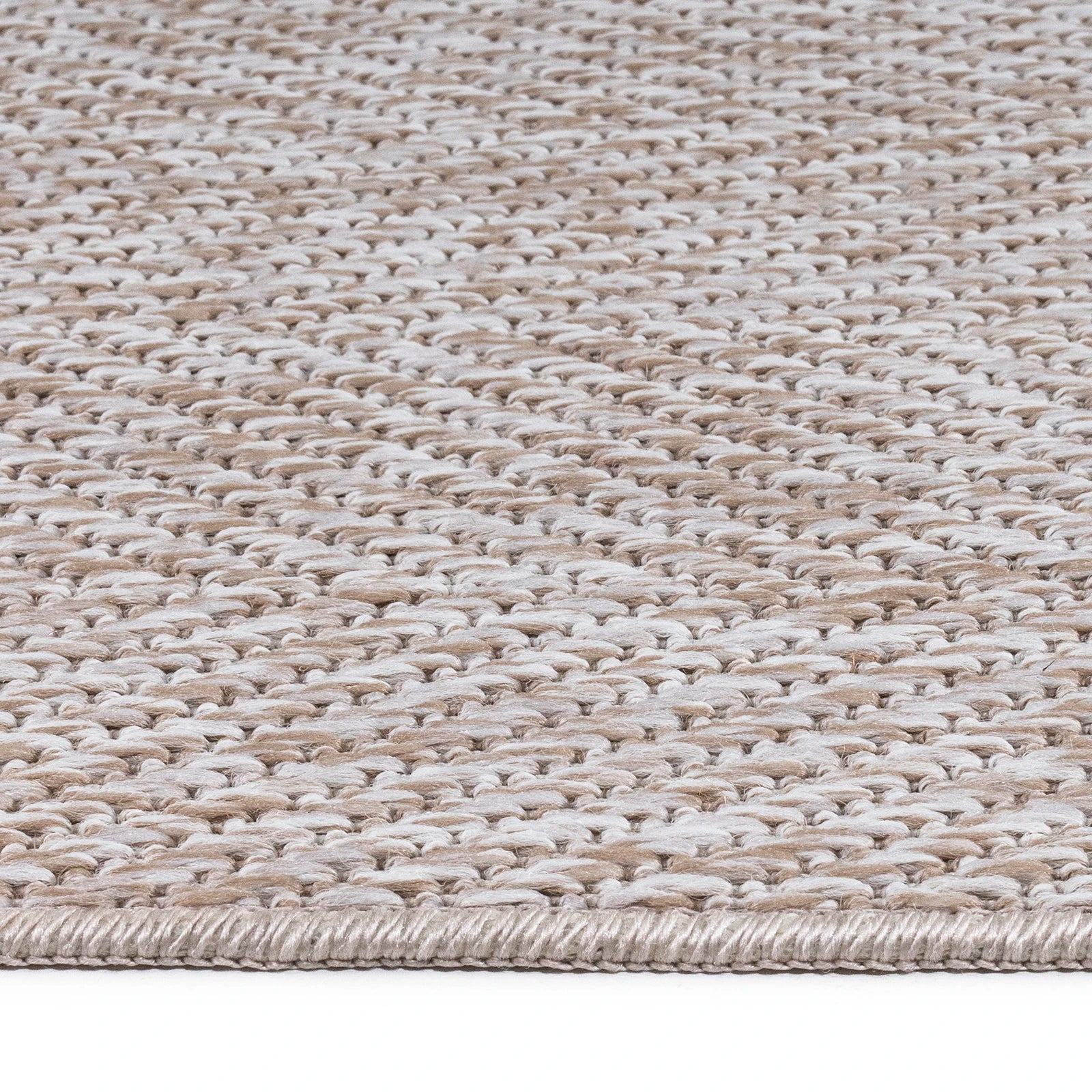 Ivory Herringbone Textured Jute Rug