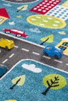 Blue Traffic Kids Rug Blue