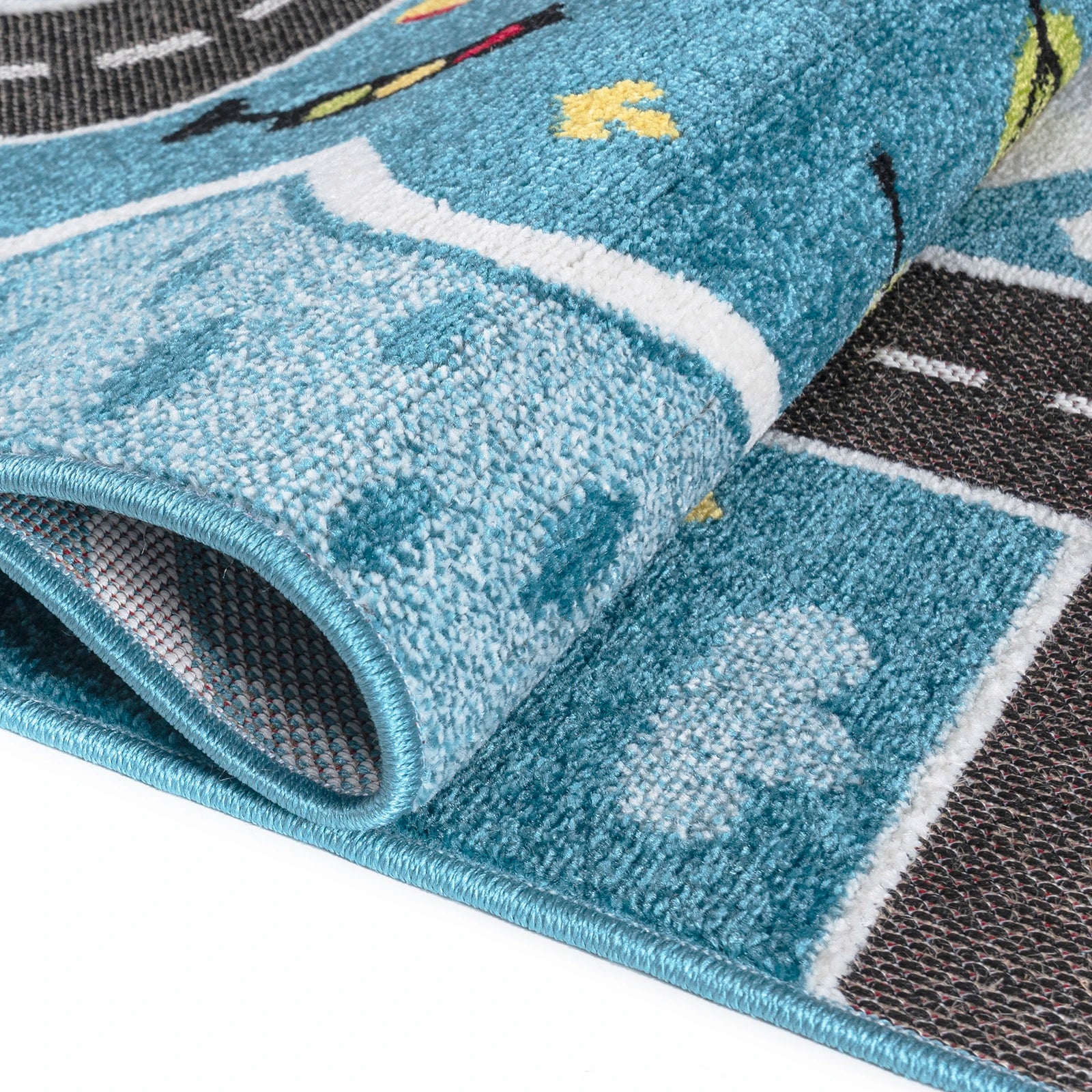 Blue Traffic Kids Rug