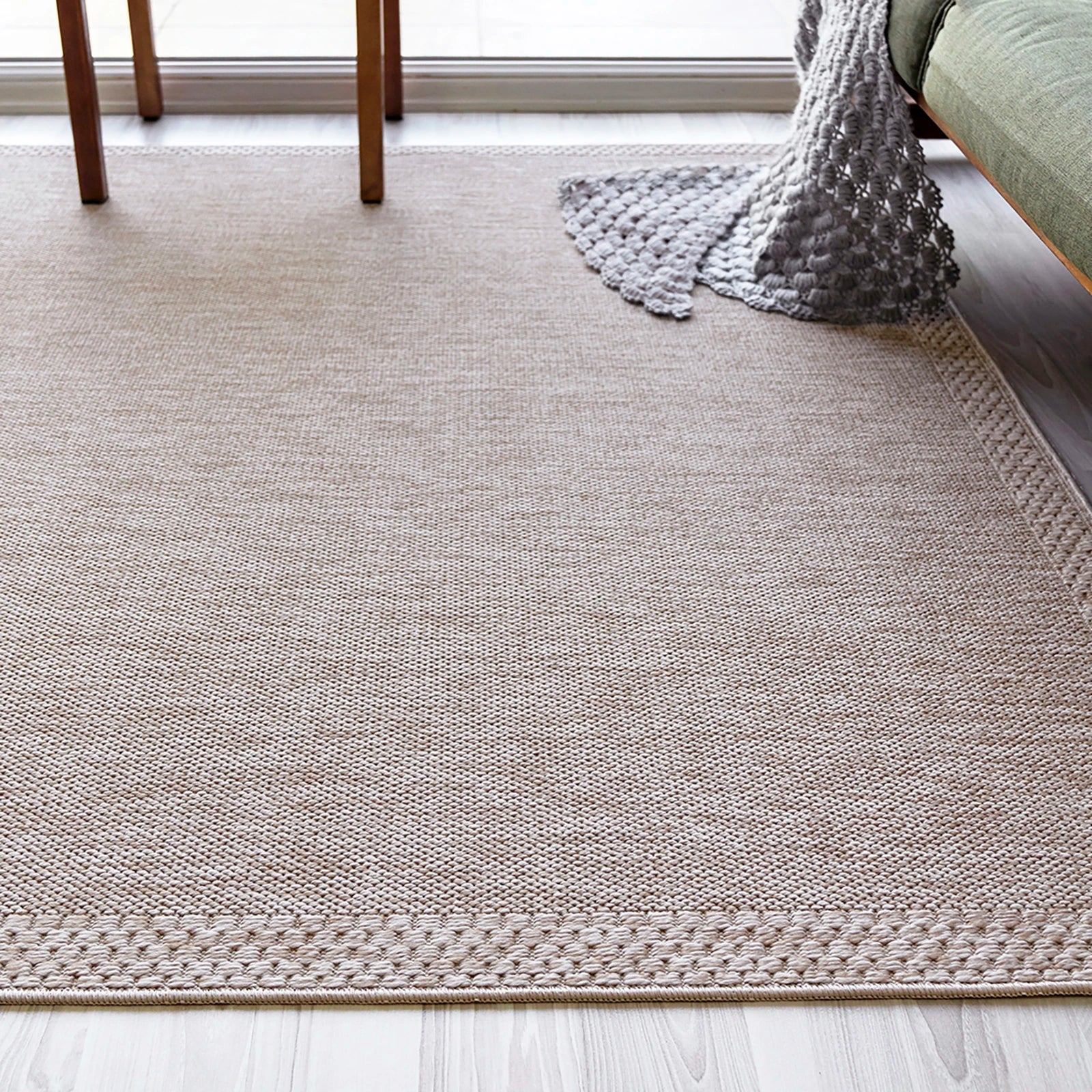 Linen Borderline Flatweave Rug