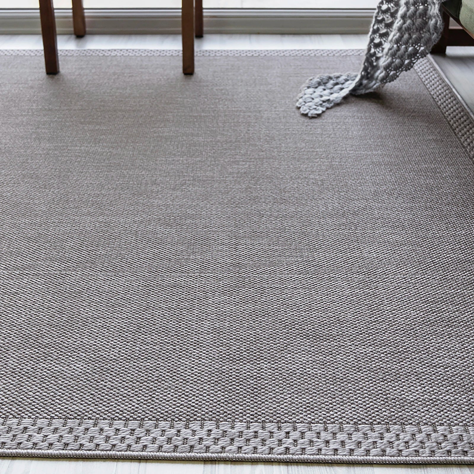 Steel Borderline Sisal-Style Rug