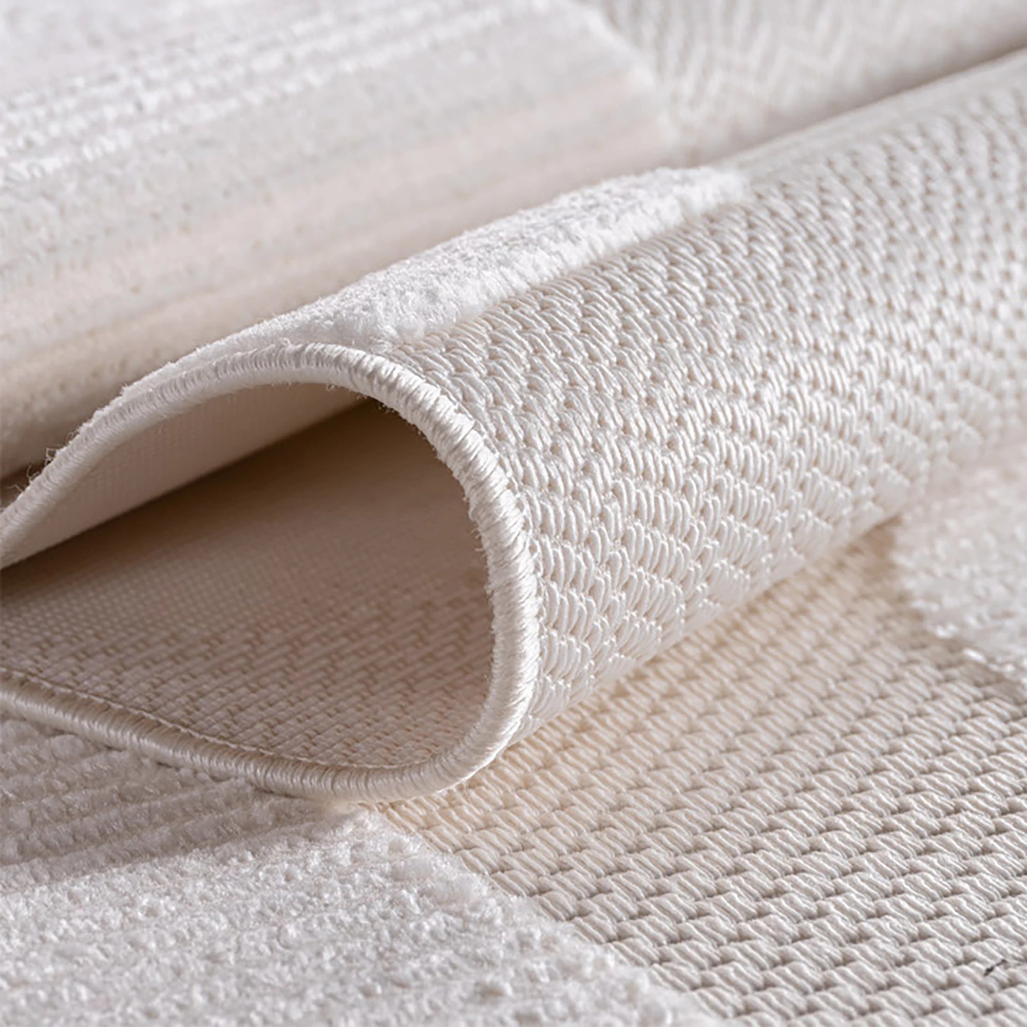 Contemporary Modular Cube Pattern Rug | Cream