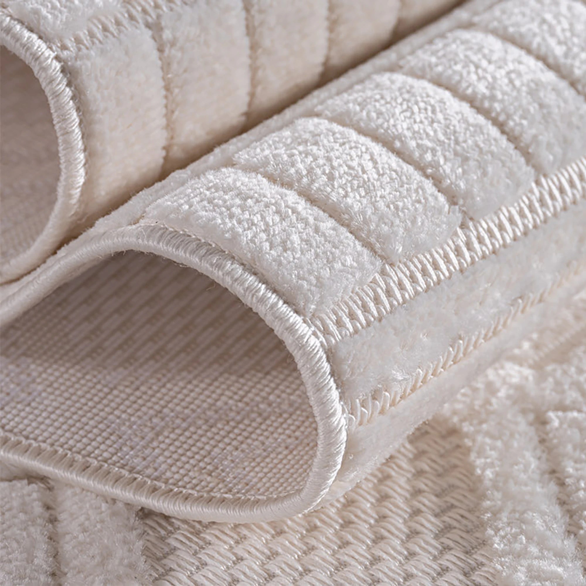 Bohemian Tribal Geometric Stripe Rug | Cream