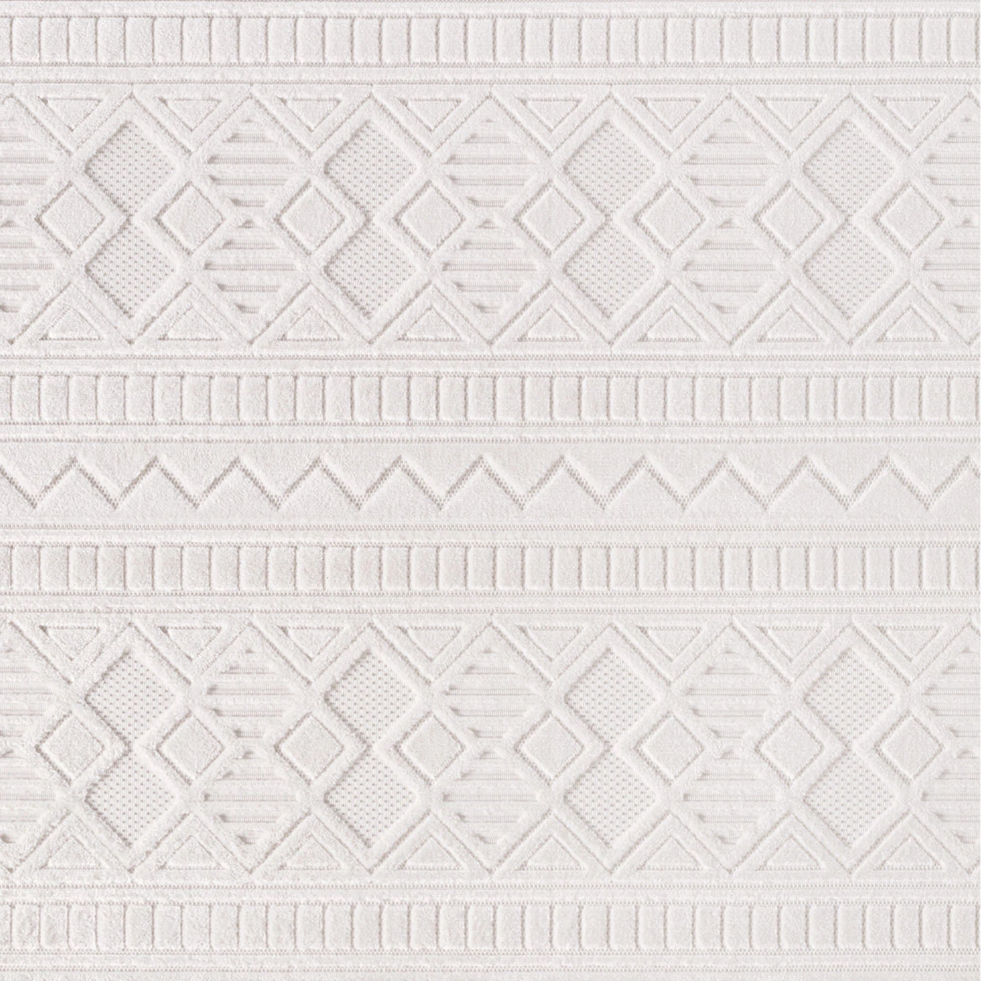 Bohemian Tribal Geometric Stripe Rug | Cream