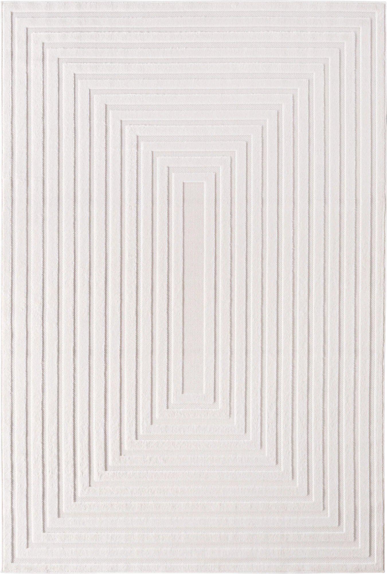 Modern Minimalist Bordered Rug | Cream