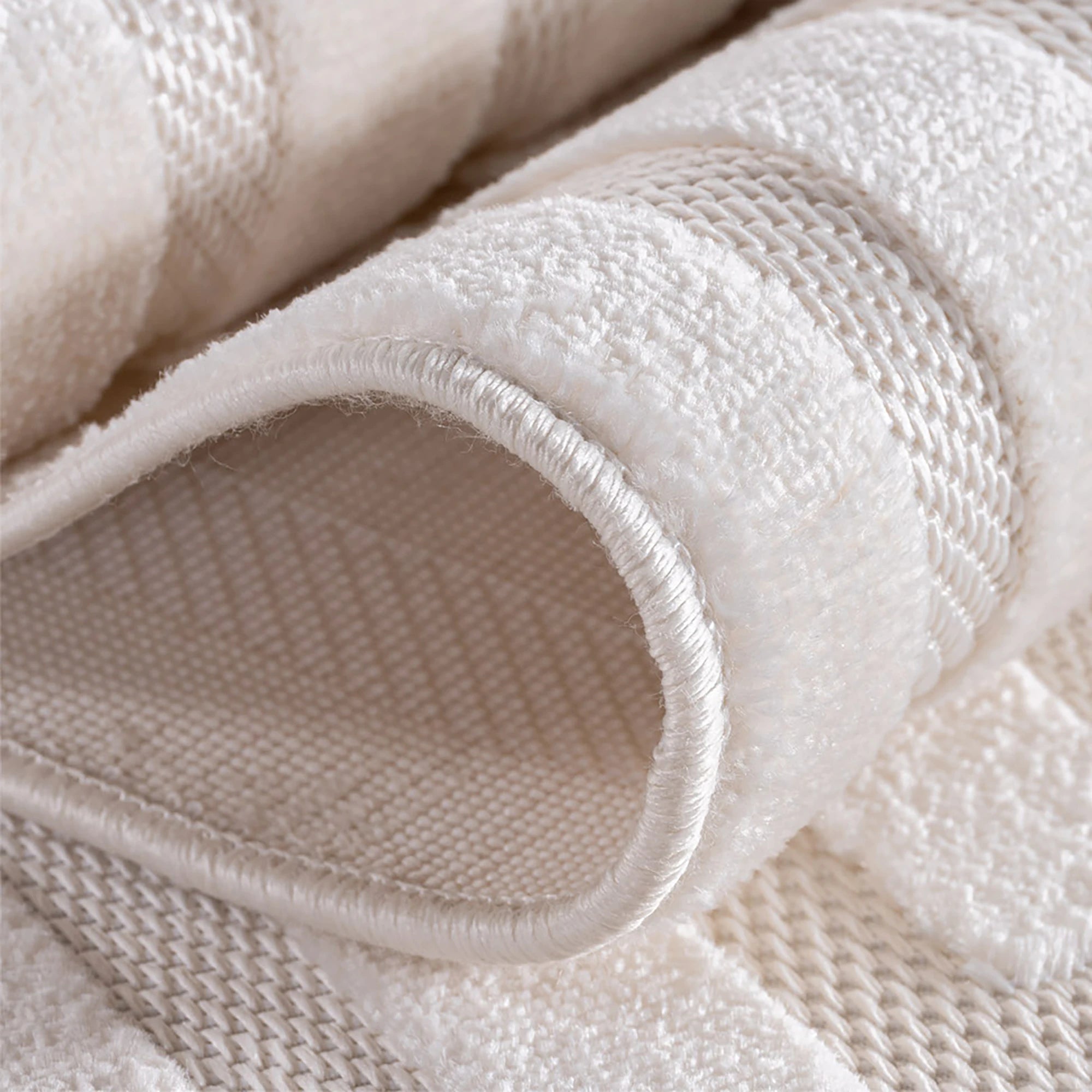 Modern Minimalist Bordered Rug | Cream