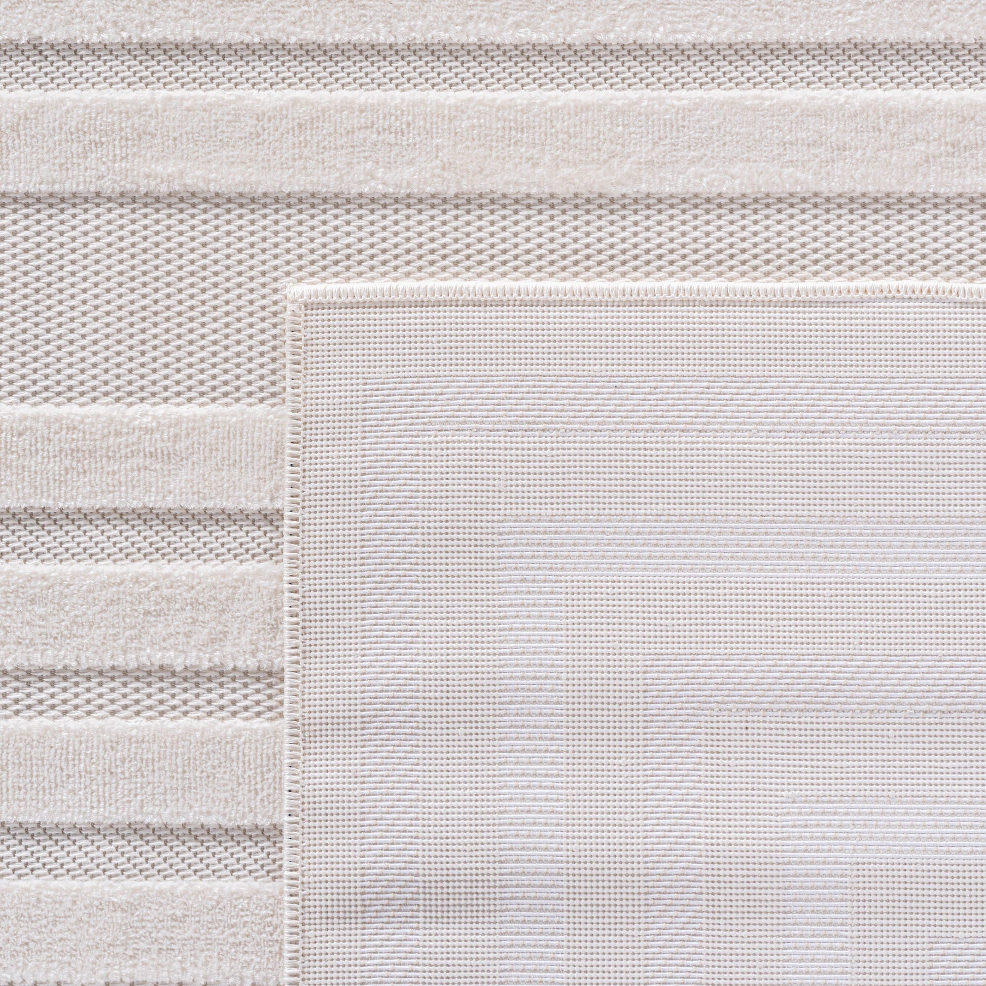 Modern Minimalist Bordered Rug | Cream