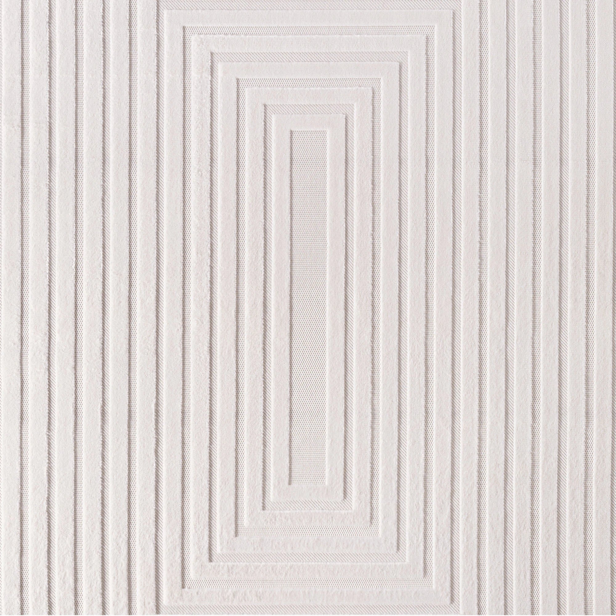 Modern Minimalist Bordered Rug | Cream