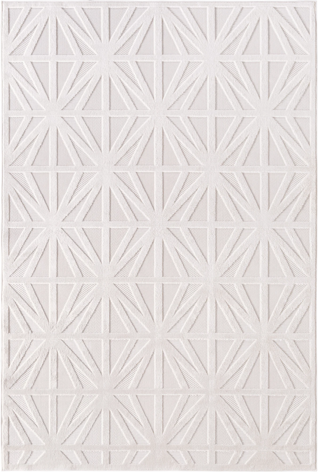 Geometric Starburst Pattern Rug | Cream