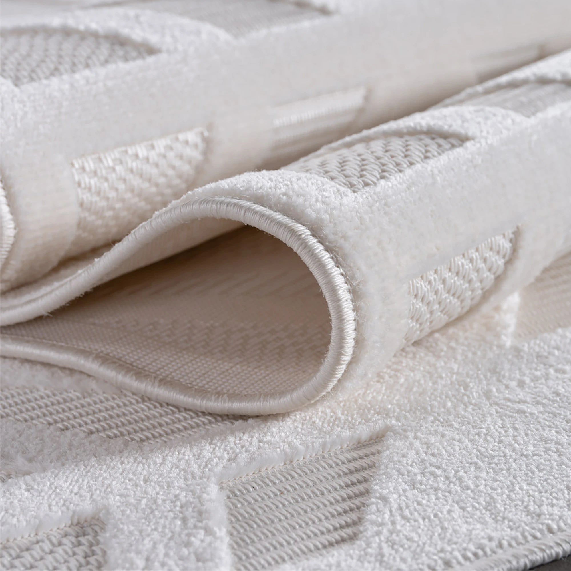 Geometric Starburst Pattern Rug | Cream