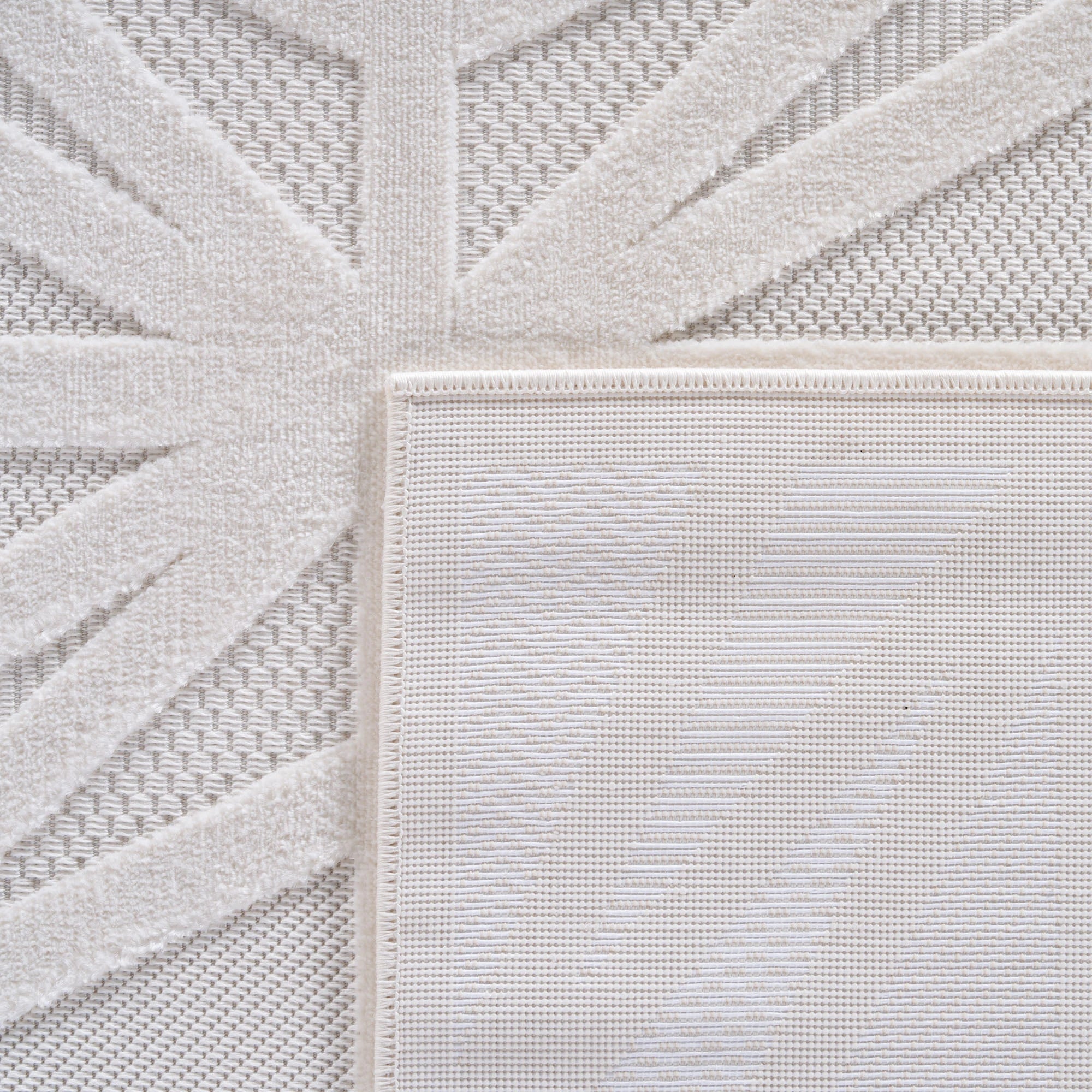 Geometric Starburst Pattern Rug | Cream