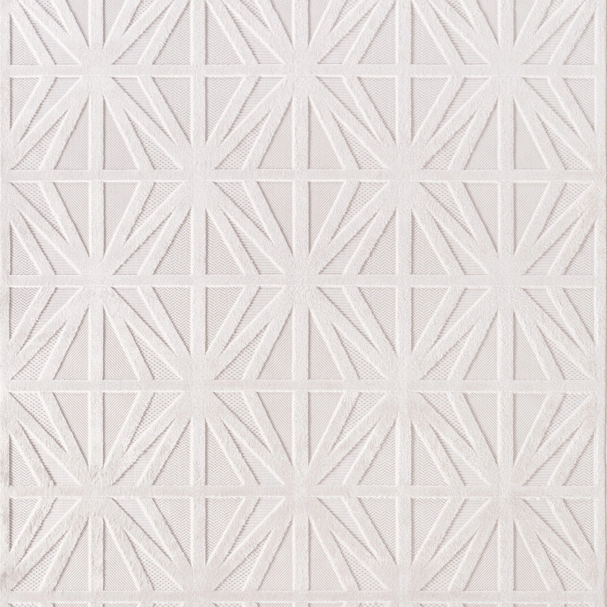 Geometric Starburst Pattern Rug | Cream