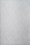Modern Geometric Maze Plush Rug - White White