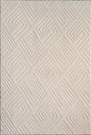 Modern Geometric Maze Plush Rug - Ivory Cream