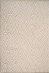 Textured Plush Diamond Area Rug - Ivory Cream Cream