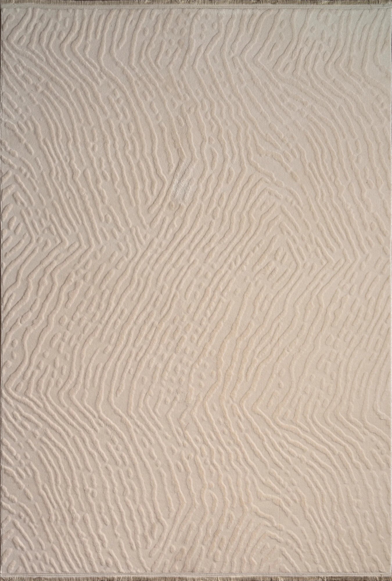 Modern Wavy Plush Rug - Ivory