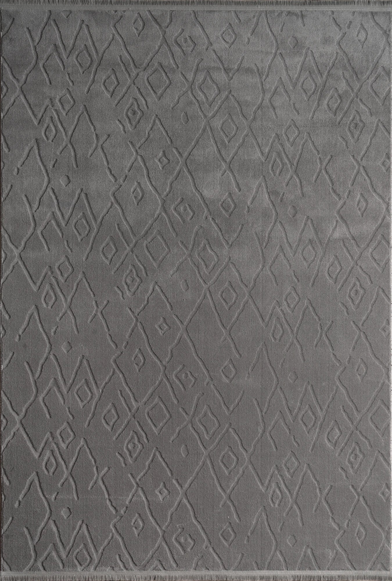 Textured Plush Diamond Area Rug - Steel Gray