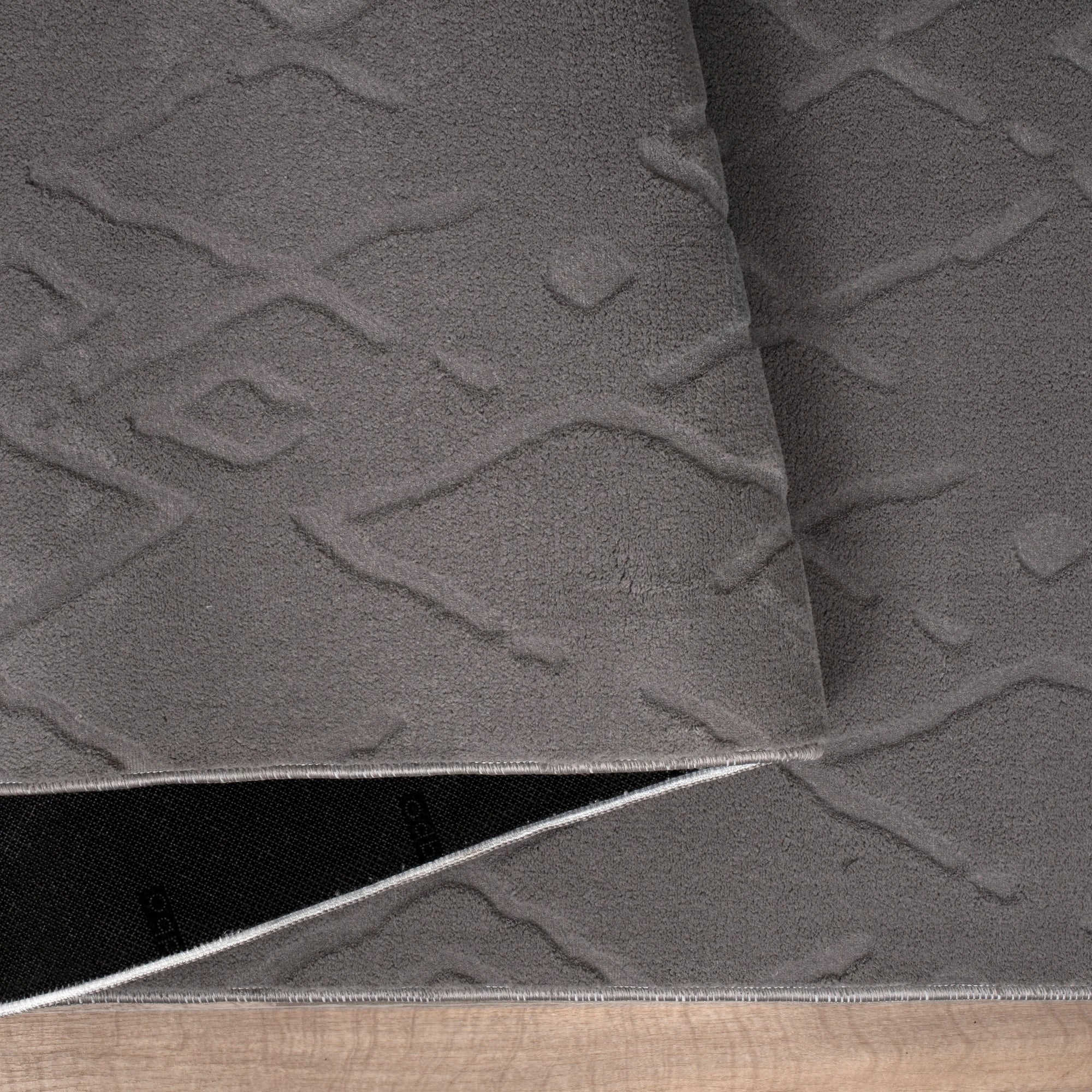 Textured Plush Diamond Area Rug - Steel Gray