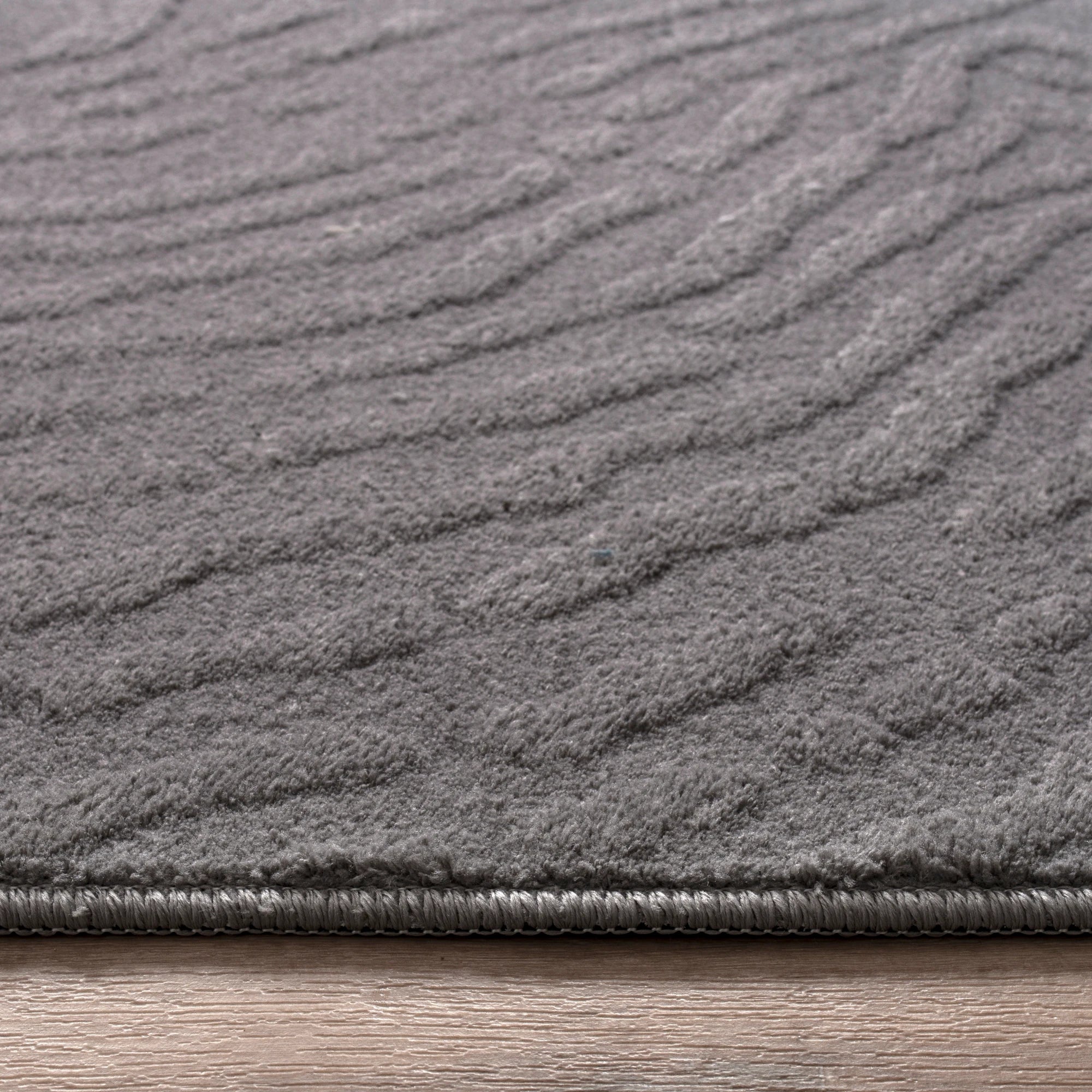 Modern Wavy Plush Rug - Gray