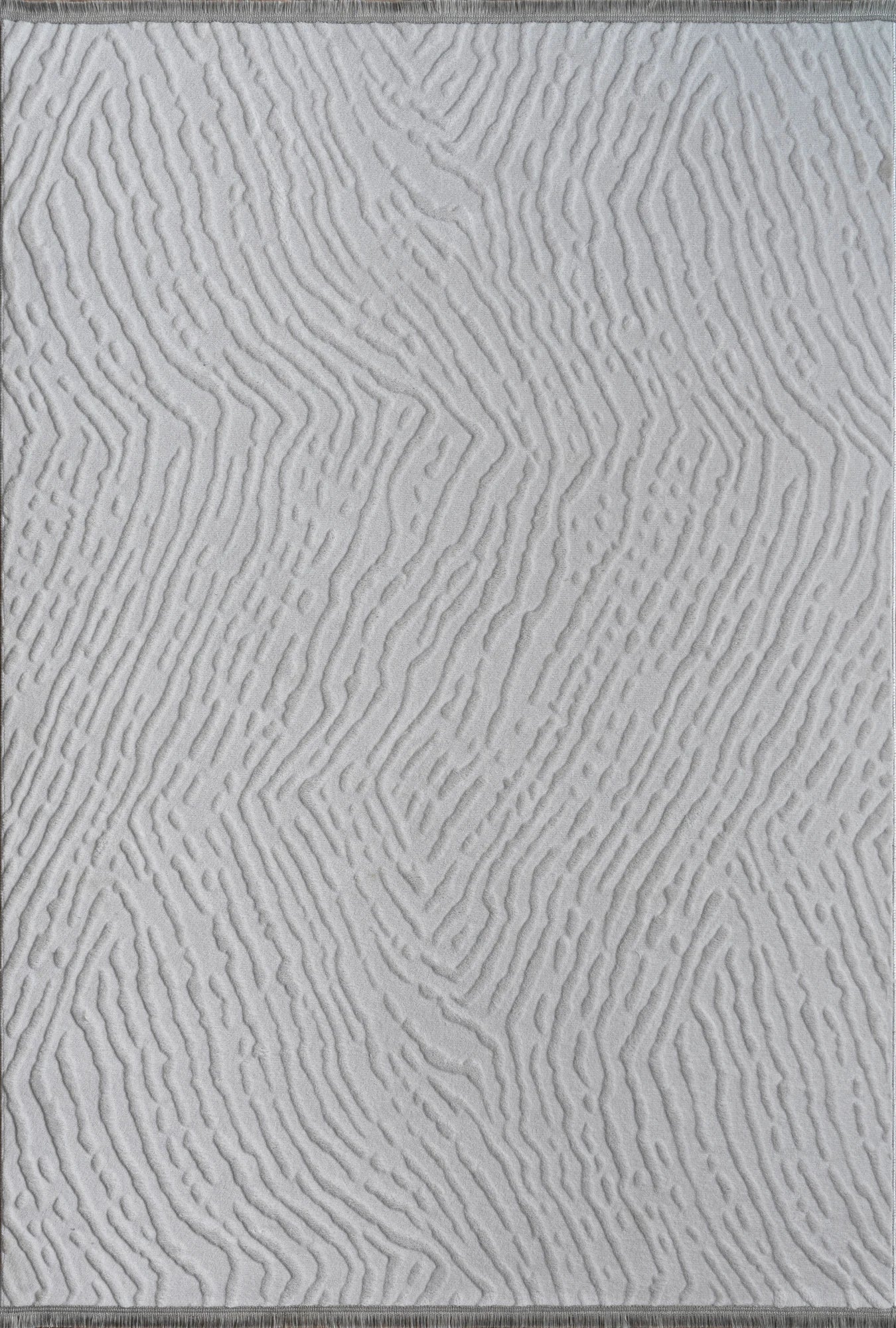 Modern Wavy Plush Rug - Light Gray