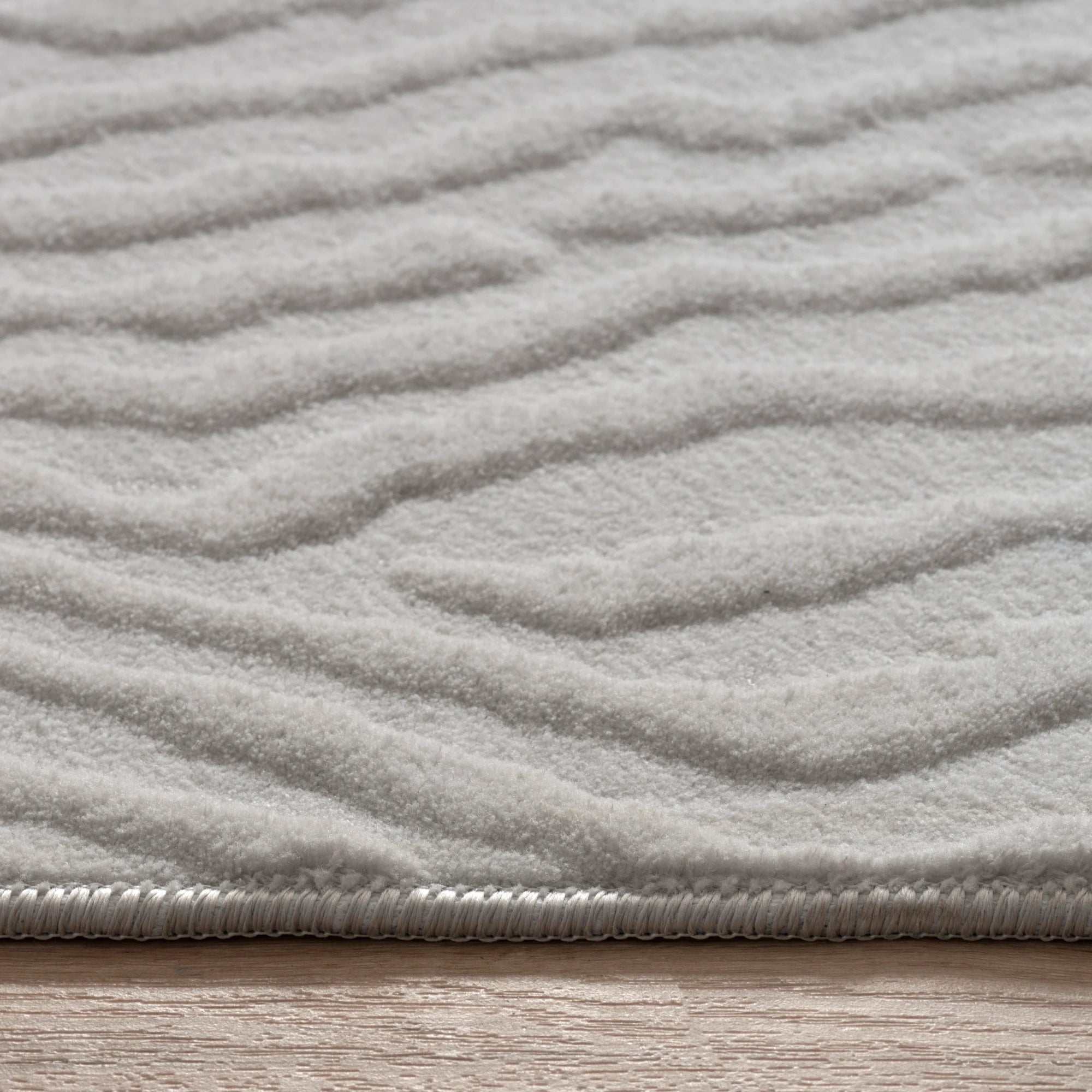 Modern Wavy Plush Rug - Light Gray
