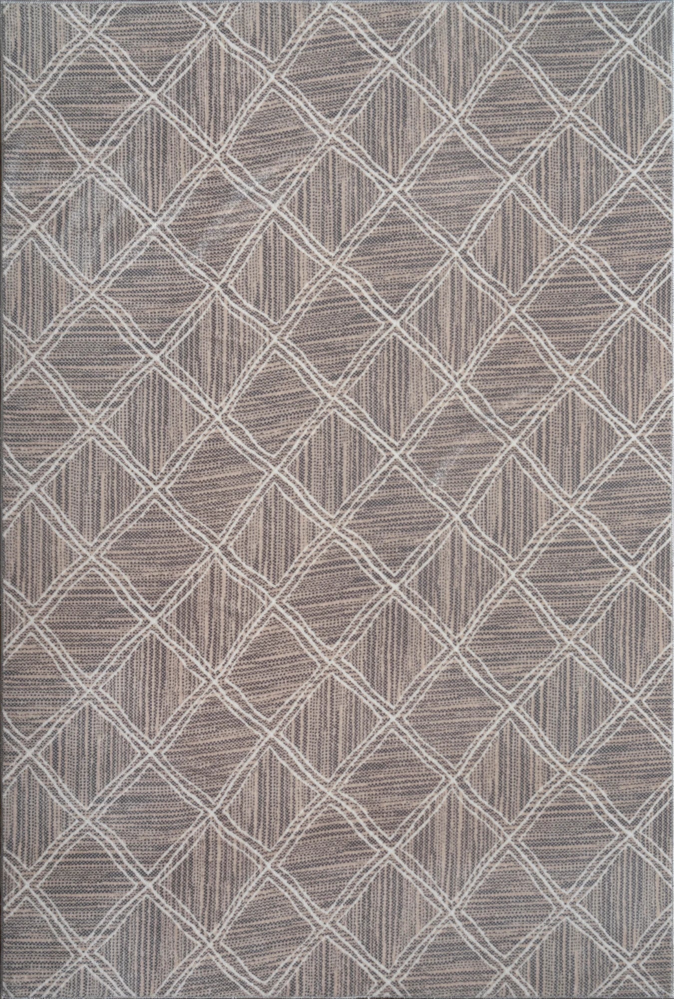 Style Textured Geometric Taupe Rug