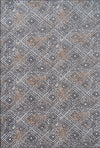 Geometric Gray Rug with Distressed Details Gray