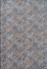 Geometric Gray Rug with Distressed Details 