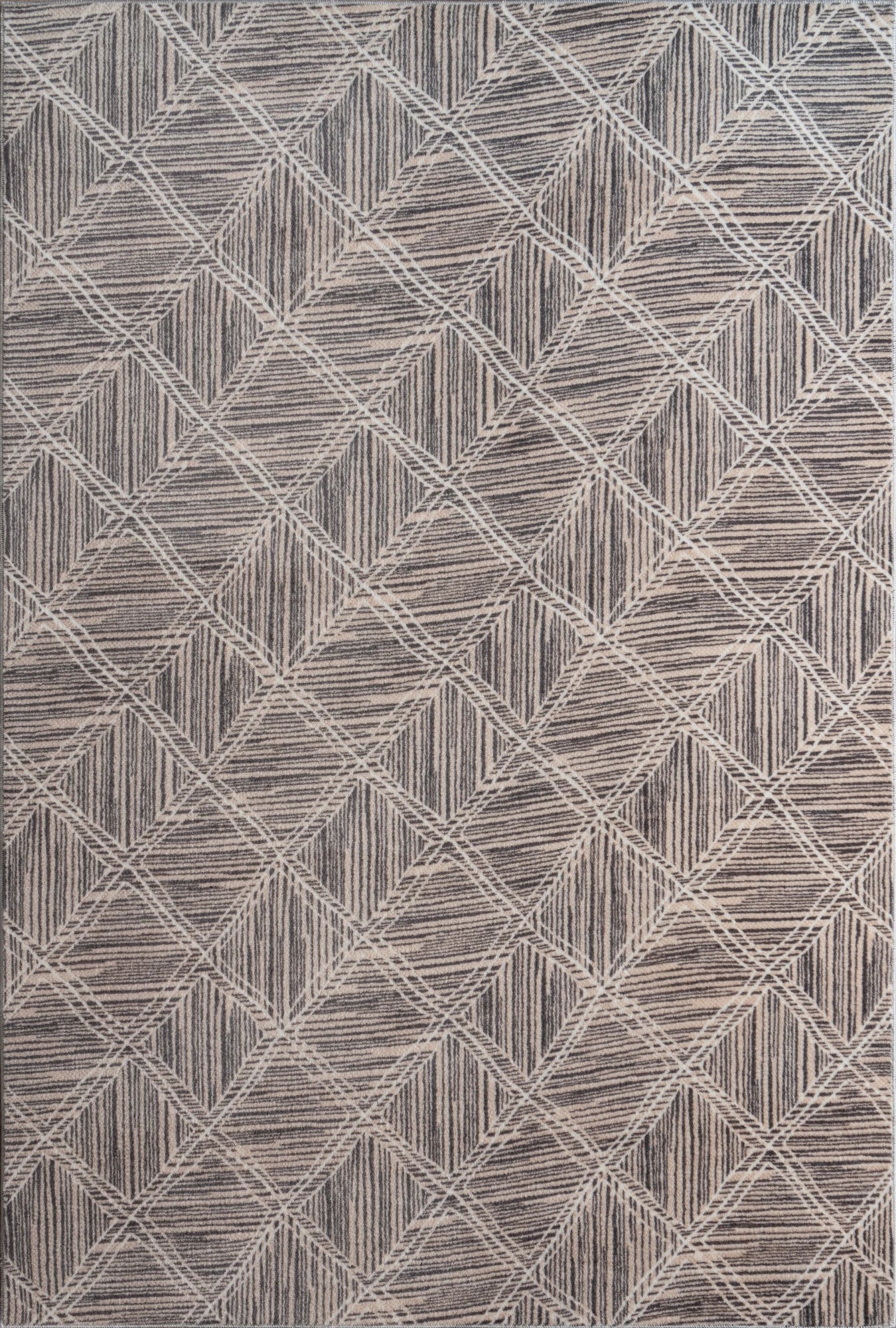 Scandinavian Geometric Brown Rug
