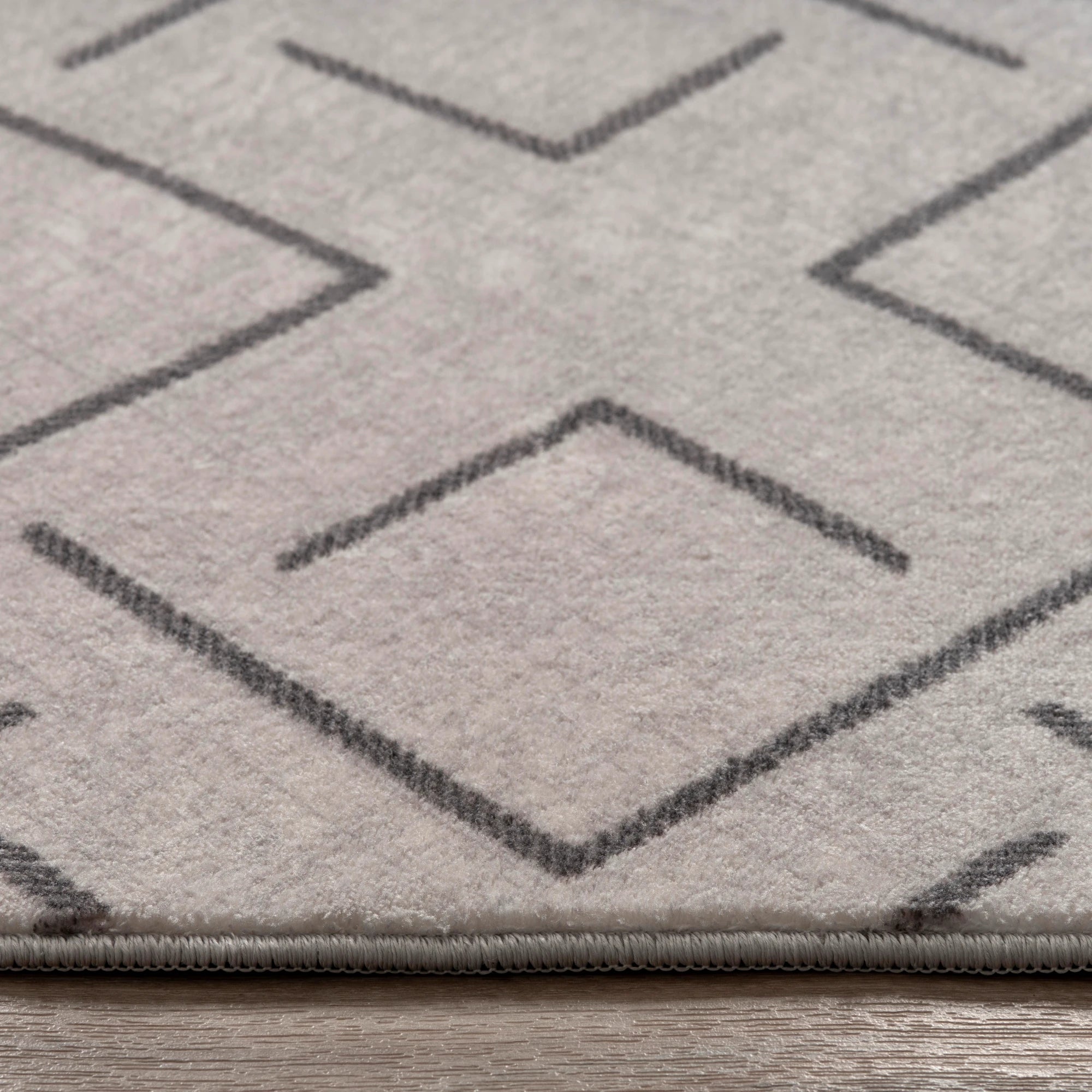 Minimalist Gray Rug with Linear Contour Design