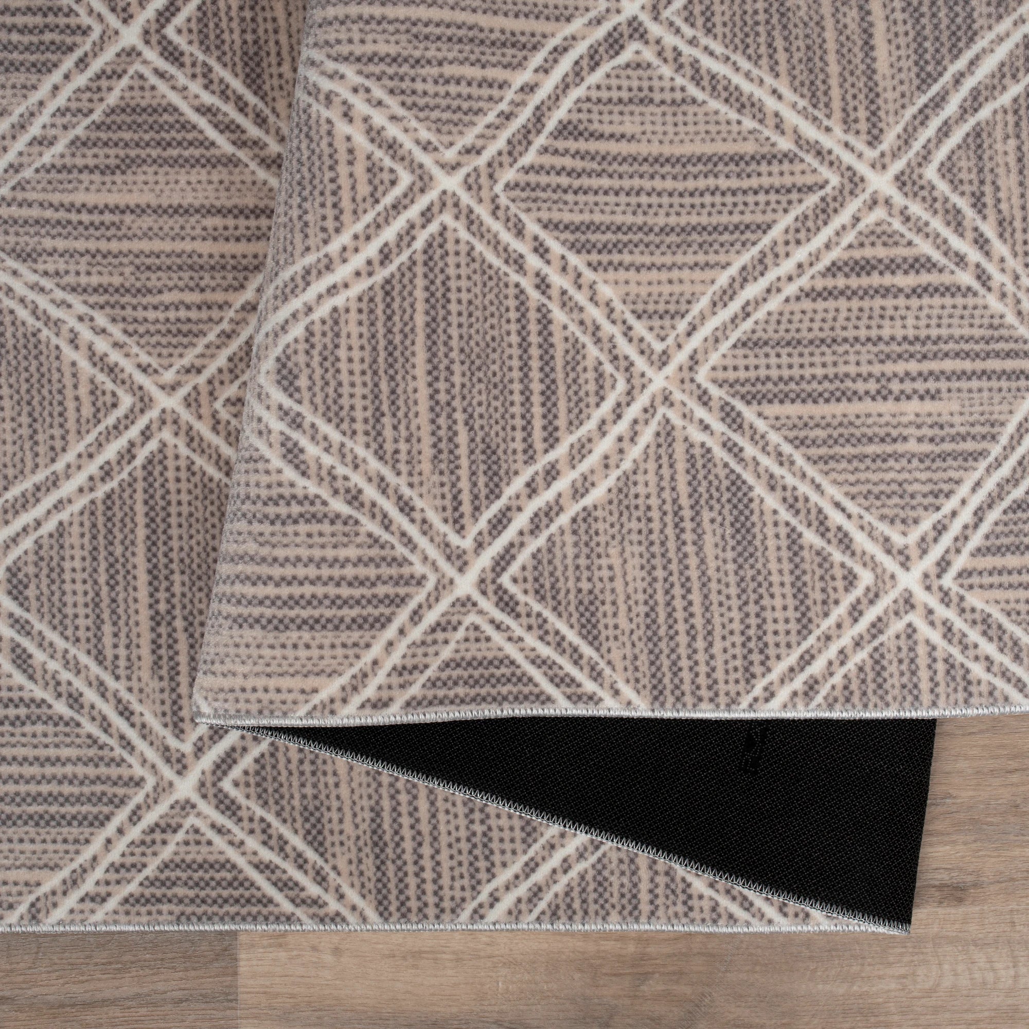 Style Textured Geometric Taupe Rug