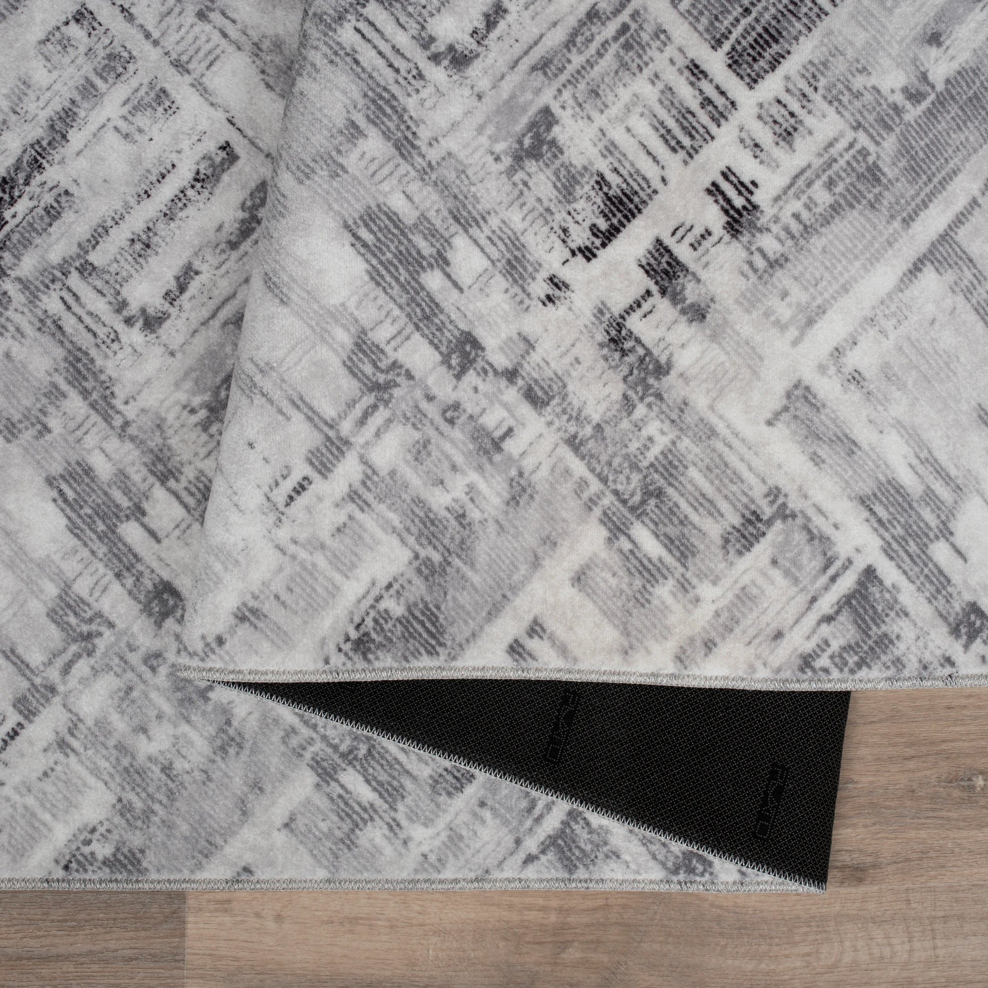 Modern Style Distressed Gray Rug