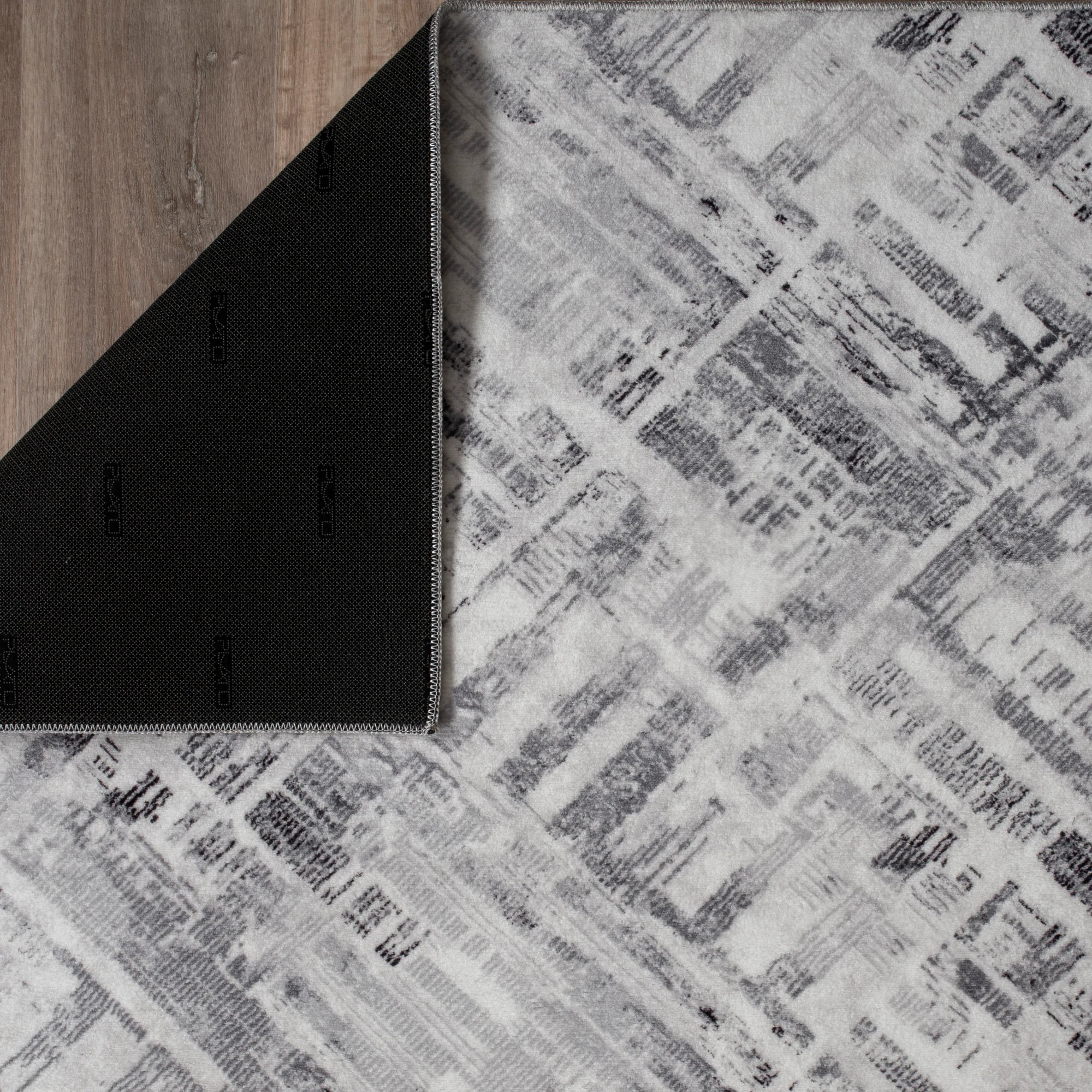 Modern Style Distressed Gray Rug