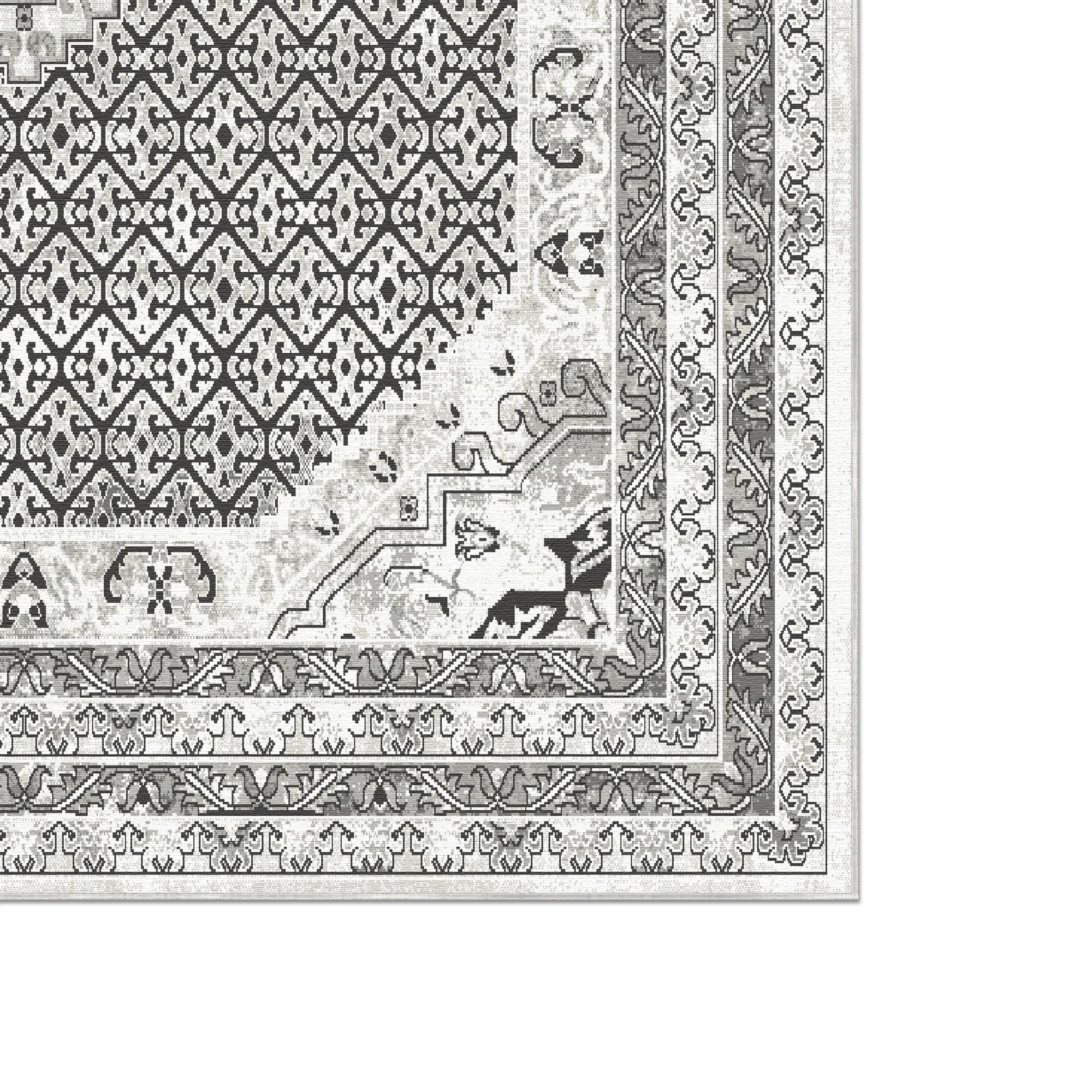 Vintage Gray Medallion Rug