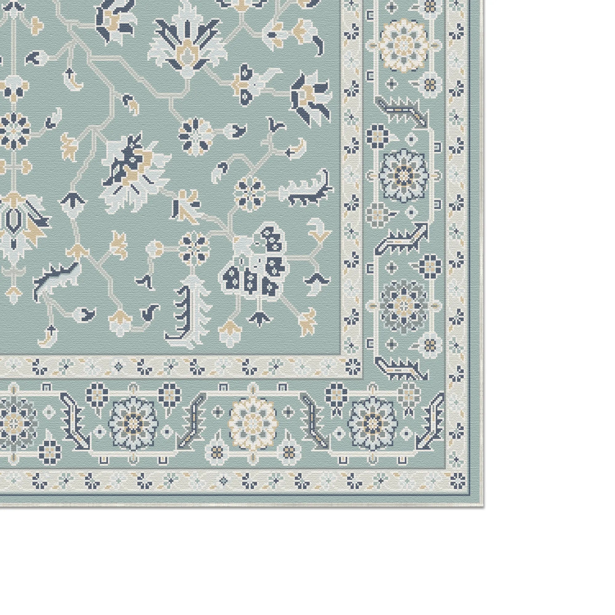 Turquoise Ivory Arbor Rug