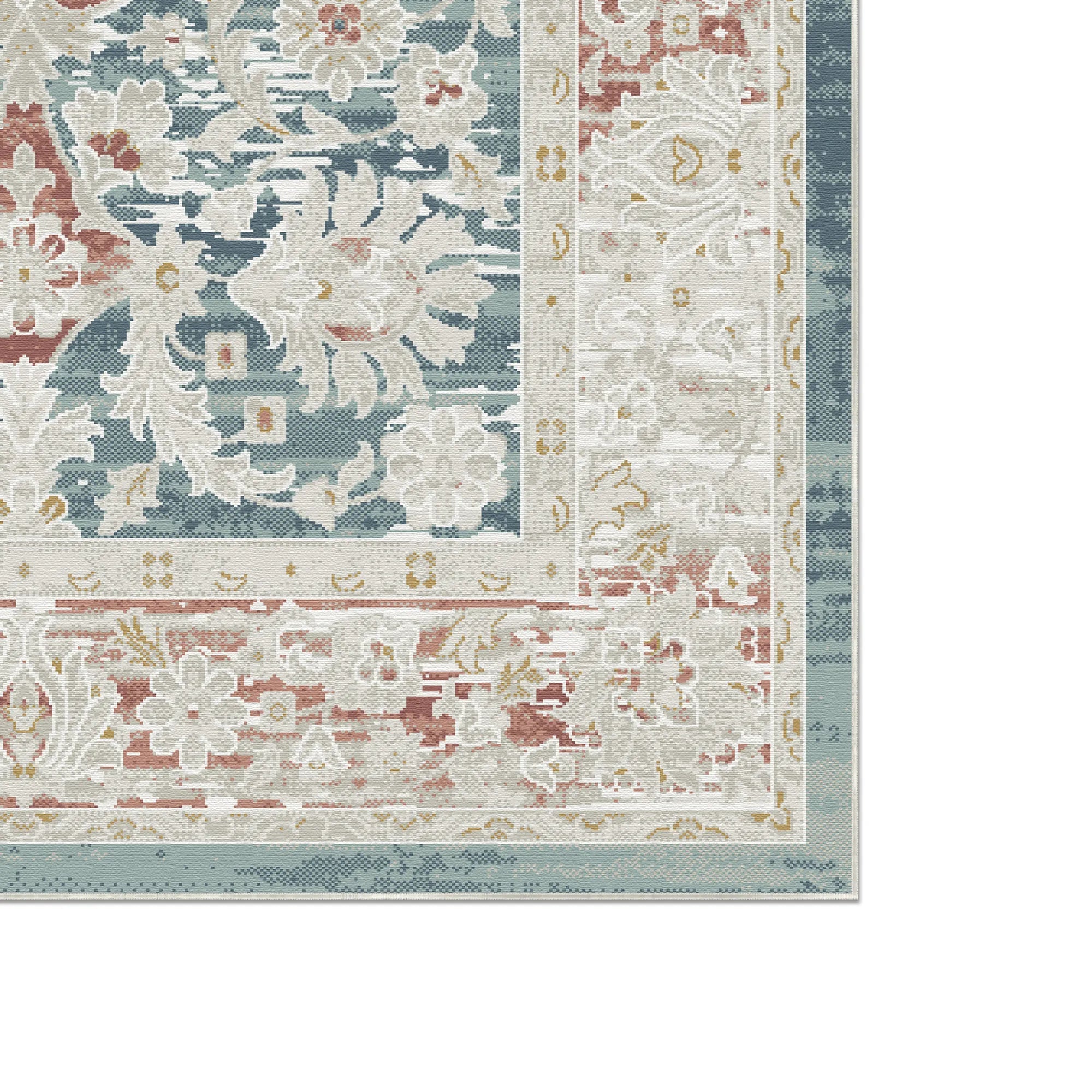 Ancestral Weathered Floral Blue