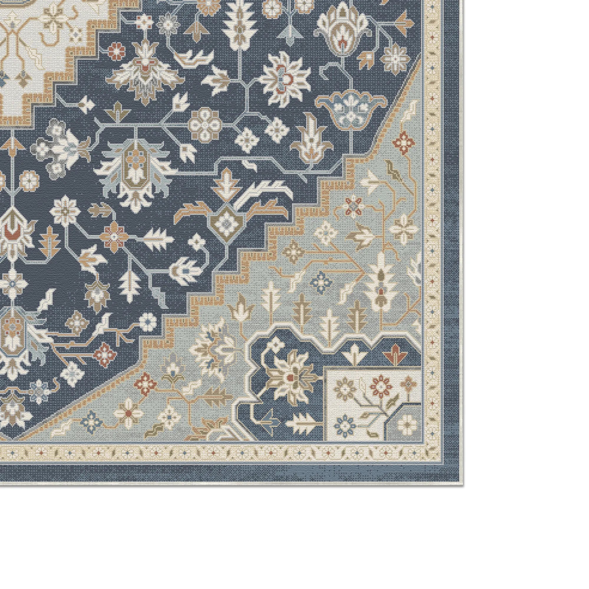 Pearl Blue Medallion Rug