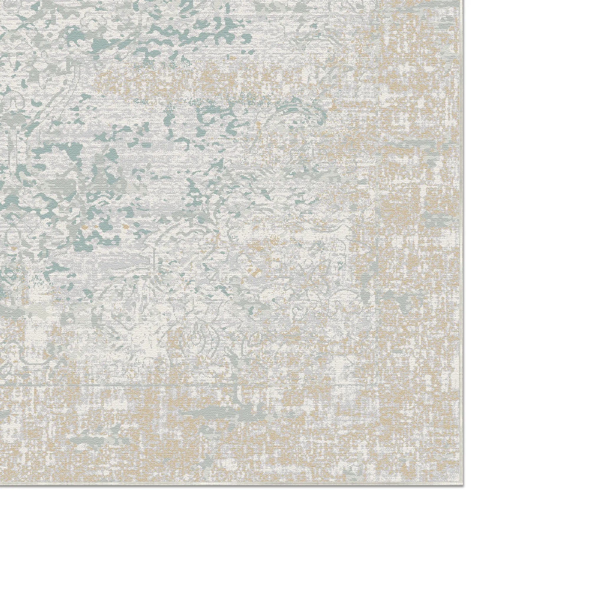 Patina Teal Gold Beige Rug