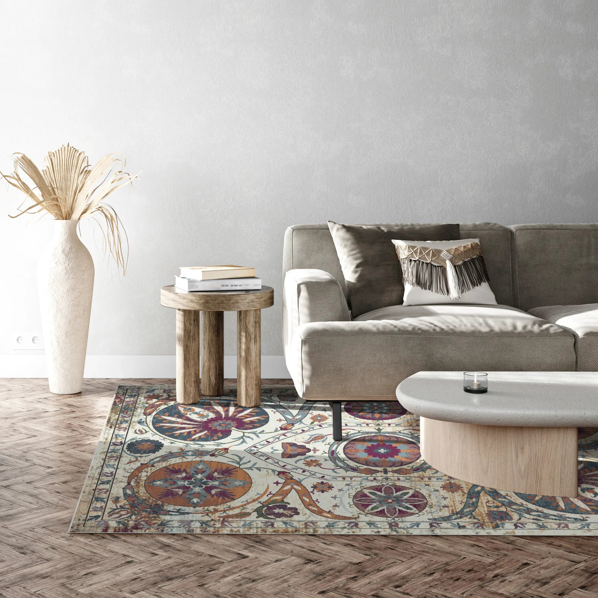 Bohemian Medallion Washable Area Rug