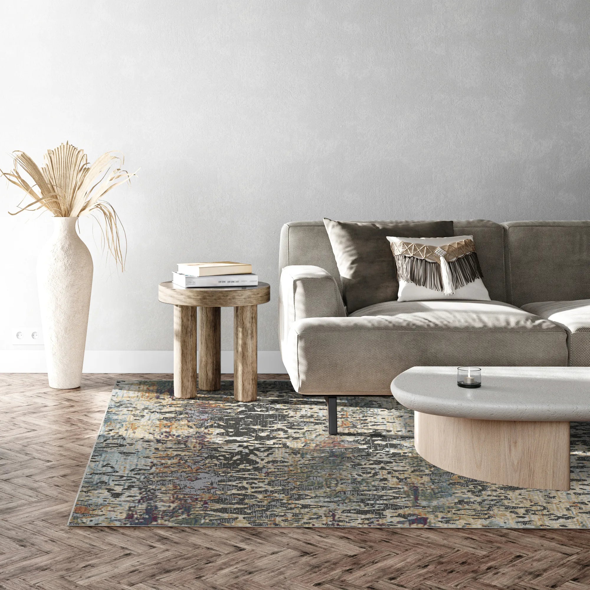 Reykjavik Pulse Abstract Washable Rug